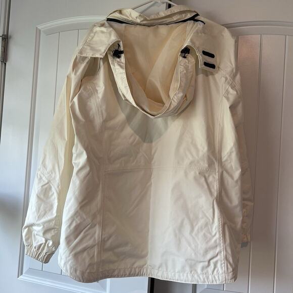 Eddie Bauer White Windbreaker Full Zip Hooded Midweight Jacket XL Weatheredge - Picture 7 of 12